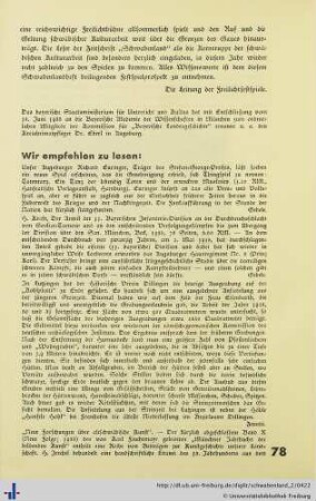 Wir empfehlen zu lesen.
