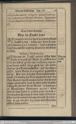 Das dritte Capitul. Was dei Teuffel seyn?