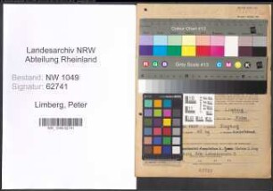 Entnazifizierung Peter Limberg , geb. 27.01.1920 (Verwaltungsangestellter)