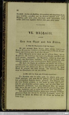 VI. Abschnitt. Von dem Gyps und den Kitten