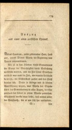 Auszug aus einer alten persischen Chronik.