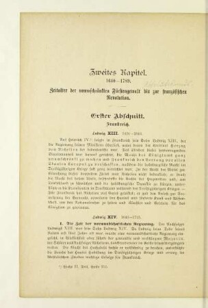 Zweites Kapitel. 1640-1789, Zeitalter der unumschränkten Fürstengewalt bis zur französischen Revolution