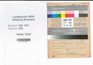 Entnazifizierung Adolf Hesse , geb. 02.09.1901 (Elektriker)