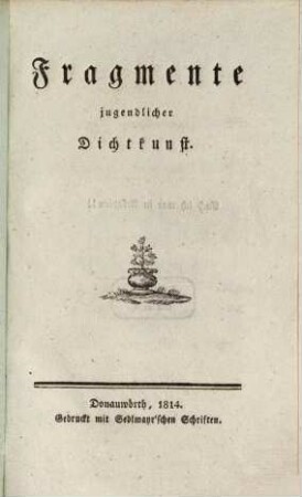 Fragmente jugendlicher Dichtkunst