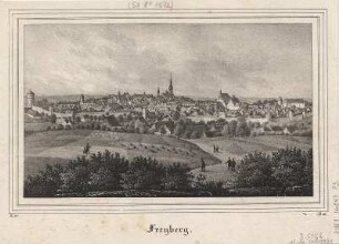 Ansicht von Freiberg, Lithographie, 1836