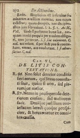 Cap. VI. De Litis Contestatione.