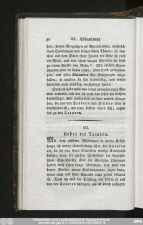 III. Ueber die Tataren.