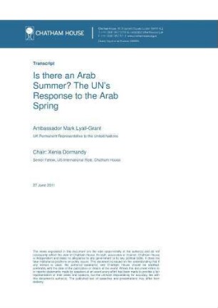 Is there an Arab summer? The UN's response to the Arab spring
