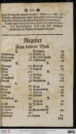 Register zum dritten Theil