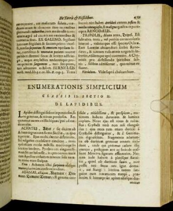 Sectio II. De Lapidibus.