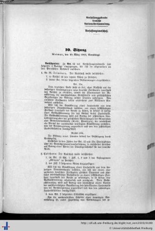10. Sitzung, 19.03.1919