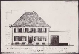 Protestantisches Pfarrhaus Obergasse 7. Erbaut 1760. Zeichnung Bauschule 1923/24