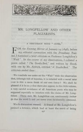 Mr. Longfellow and other plagiarists