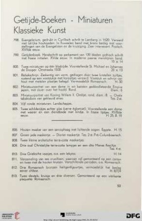 Getijde-Boeken - Miniaturen - Klassieke kunst (Nr. 798-820)