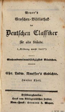 Chr. Ludw. Neuffer's Gedichte, 2