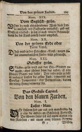 Das Sechste Capitel. Von den blauen Farben.