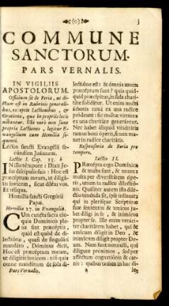 Commune Sanctorum Pars Vernalis