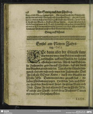 Epistel am Newen Jahrstag, Gal. 3.