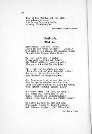Aufbruch. Alfred Kerr.