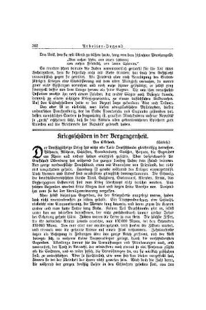 Kriegsschäden in der Vergangenheit : (Schluß)