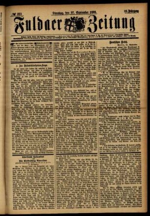 Ausgabe vom Dienstag, den 27. September 1892.