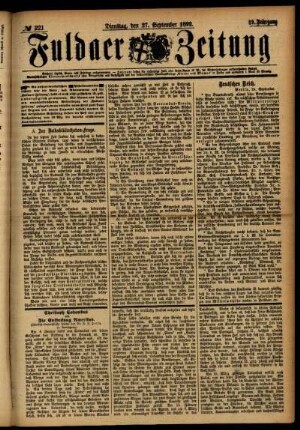 Ausgabe vom Dienstag, den 27. September 1892.