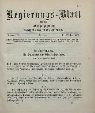 115. Prüfungsordnung für Lehrerinnen und Schulvorsteherinnen