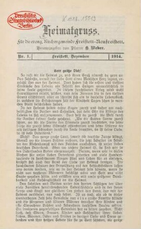 1.1914: Heimatgruß