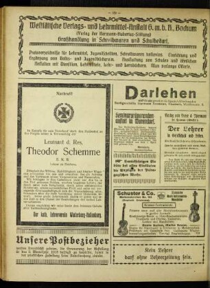 Nachruf! : Leutnant d. Res. Theodor Schemme