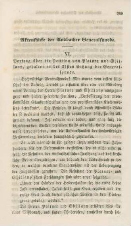 389-393 Aktenstücke der Ansbacher Generalsynode Nr. VI