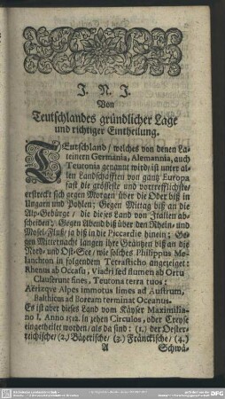Von Teutschlandes gründlicher Lage und richtiger Eintheilung