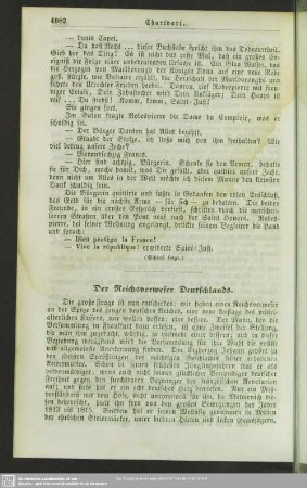 Der Reichsverweser Deutschlands