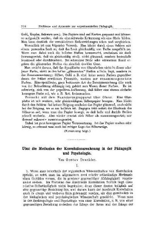 Über die Methoden der Korrelationsrechnung in der Pädagogik und Psychologie