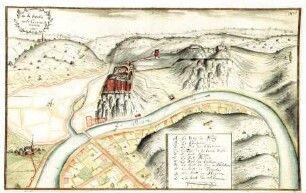 WHK 12 Spanischer Sukzessionskrieg 1701-1713 bis zum Frieden von Rastatt: Abbildung des Sturms auf die Festung und der Zerstörung der Kasematten von Huy, 1703