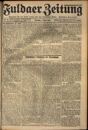 Ausgabe vom Mittwoch, den 11. April 1928.