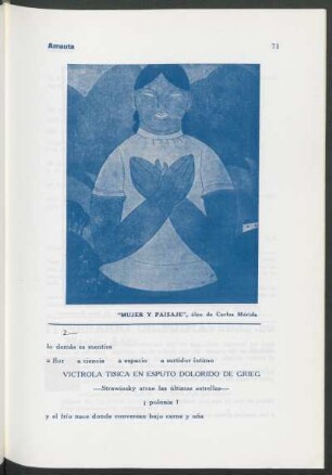 Mujer y paisaje : óleo de Carlos Mérida