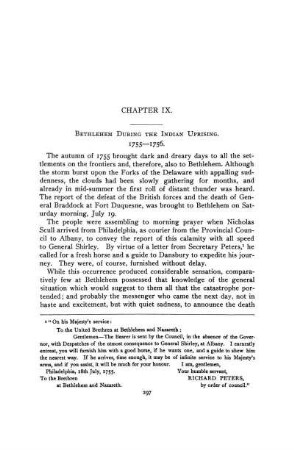Chapter IX. Bethlehem During The Indian Uprising. 1755-1756.