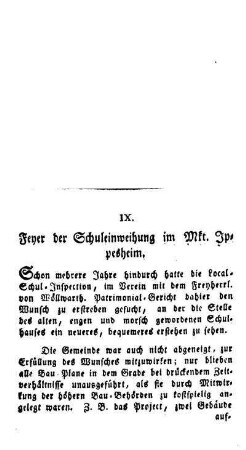 Feyer der Schuleinweihung im Mkt. Ippesheim