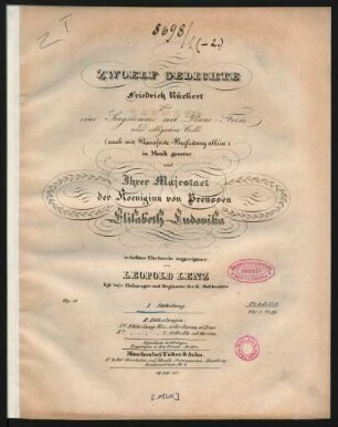 1. Abt.: für Sopran od. Tenor