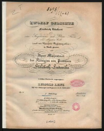 1. Abt.: für Sopran od. Tenor