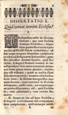 Dissertationes polemicae de consensione romani imperii cum romana ecclesia in rebus fidei