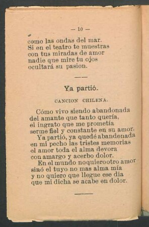 Ya partió. : Canción chilena.