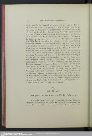 79. 1897. 23. April. Trinkspruch bei der Feier von Königs Geburtstag