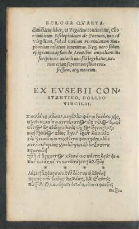 Ex Eusebii Constantino, Pollio Virgilii.