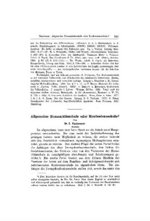 Allgemeine Humanitätsschule oder Konfessionsschule? : (Schluss)