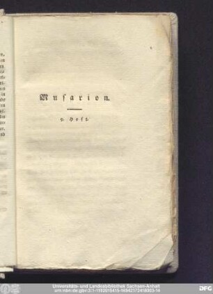 Musarion. 9. Heft.