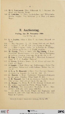 II. Auctionstag: Freitag, den 20. November 1908 (Nr. 301 - 599)