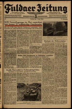 Ausgabe vom Freitag, den 02. Juni 1944.