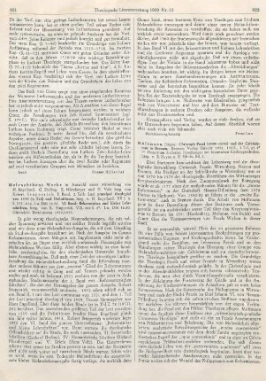 921-922 [Rezension] Melanchthon, Philipp, Melanchthons Werke in Auswahl