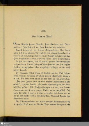 VIII. Der blonde Riese